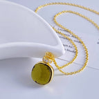 Necklace/gold olive green (weight 7.5 grams)