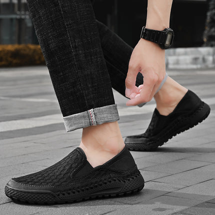 Cross-Border Hot-Selling Summer New Products Hand-Stitched Mesh Shoes Breathable Casual Lazy Slip-On Shoes Beanie Shoes Men's Shoes