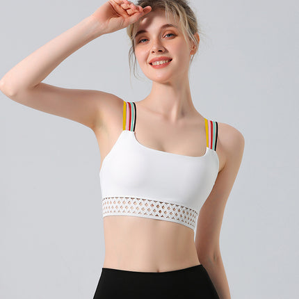 Europe and the United States cross-border foreign trade fashion hollow vest yoga clothing suit women's sports bra gathered fitness underwear bra