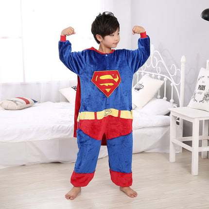 Autumn and Winter Flannel Children's Parent-Child Cartoon One-Piece Pajamas, Tigger Thickened Fabric Toilet Version
