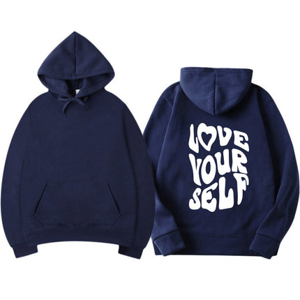 2023 New Autumn and Winter Casual Sports Hoodies Southeast Asia Cross-Border Export Women's Letter Print Hooded Sweatshirt