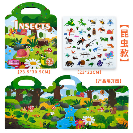 Cross-border Children's Jelly Sticker Book Enlightenment Puzzle Sticker Princess Dress-up Repeatedly Sticker Early Education Jelly Sticker