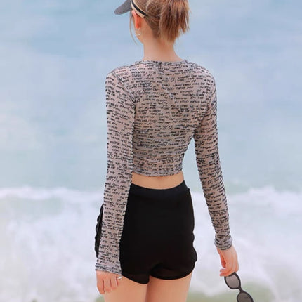 Swimsuit Women's New Split Conservative Three-Piece Set Long-Sleeved Sports Surf Suit Bans High-Grade Hot Spring Swimsuit