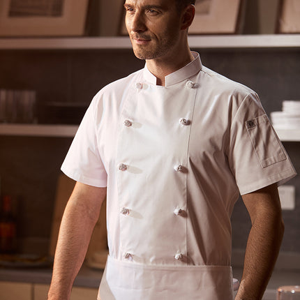 Zhenyao High-end Hotel Restaurant Chef Clothes Long Sleeve Chef Work Clothes Men's Autumn and Winter Clothes Restaurant Kitchen Breathable Short Sleeve