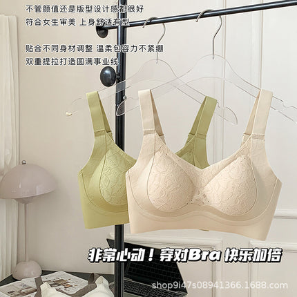 plus size lace lifting soft support fixed cup anti-sagging underwear upper collection accessory breasts large chest small thin bra