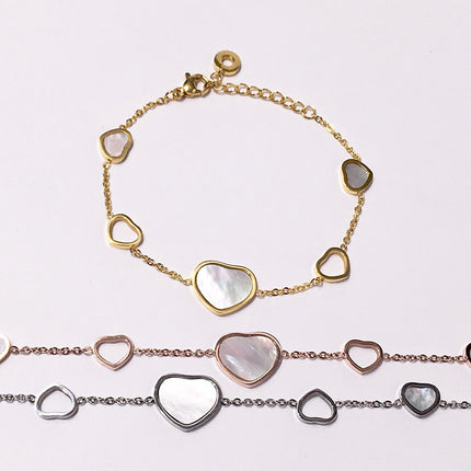 New Valentine's Day gift heart-shaped white fritillary stitching hollow love irregular string bracelet original jewelry wholesale