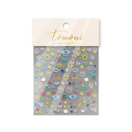 Pink Graffiti Small Drawing Board Nail Art Stickers Tomoni Embossed Popular Japanese Style Nail Stickers Cute Nail Art Accessories