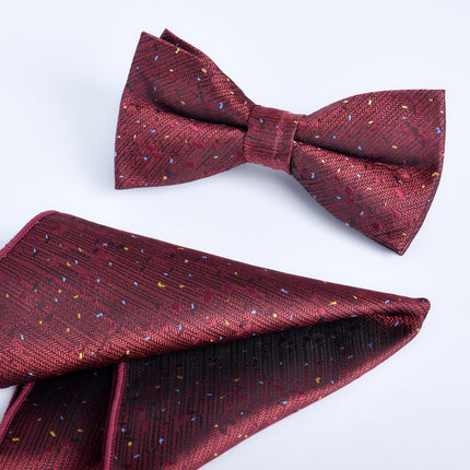 Bow tie square men's two-piece wine red series new spot business executive professional style groom wedding