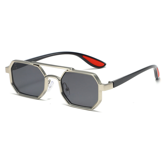 Double Beam Fashion Metal Sunglasses Retro Cross-border Trendy Glasses Internet Popular Sunglasses for Men and Women sunglasses