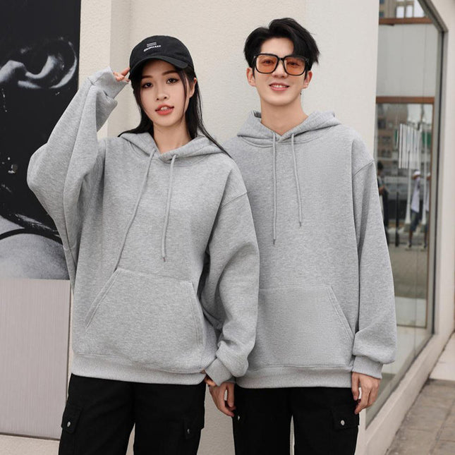 Olympic fleece hoodie fleece-lined drop-shoulder fashion brand outdoor autumn and winter warm Men's sweater loose coat work clothes fixed logo