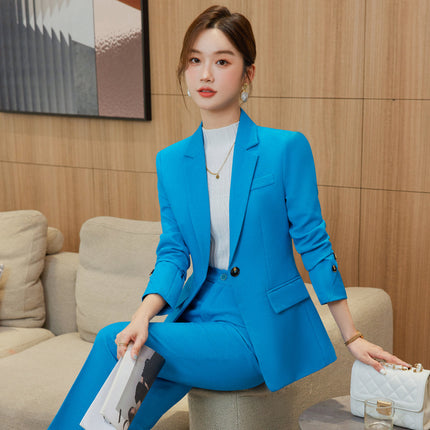 In-Stock High-Quality Autumn and Winter New Style Suit Set for Women, Professional Attire for Front Desk Managers, White-Collar Interview Workwear, Formal Wear