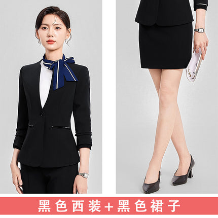Professional suit female spring and autumn 2024 new hotel manager overalls front desk reception tooling gold shop suit jacket