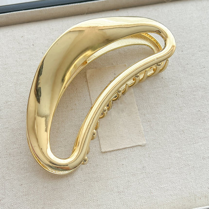 Unusual ~ ins high-grade silver gray design metal hairpin female head cold wind shark clip large grip clip
