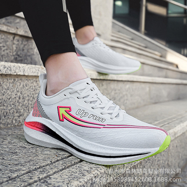 Uprun Cross-Border New Model 8.0 Couple's Ultra-Light Shock-Absorbing Running Shoes Popcorn Carbon Plate Men's Shoes Fly-Knit Sports Shoes