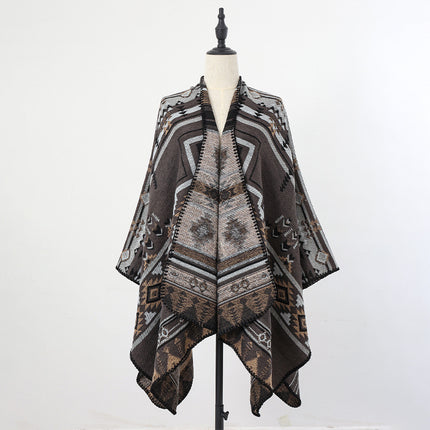 Ethnic Style Men's Hooded Cloak Shawl Women's Thickeneded Warm Xinjiang Xizang Lijiang Travel Photo Outer Cloak