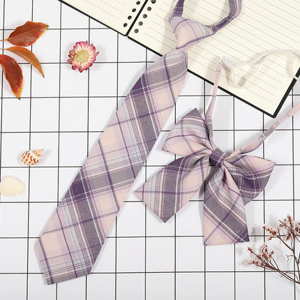 Japanese Plaid JK Tie Tie Set Women's College Style Graduation Photo Free Accessories Korean Style Bow Mariners Suit