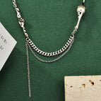 Star pearl tassel white gold