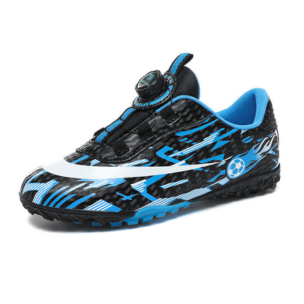 Cross-border 2024 New Girls' Boys' Spike Football Shoes C Lawn Crushed Nails for Students Velcro Spin Training Sport