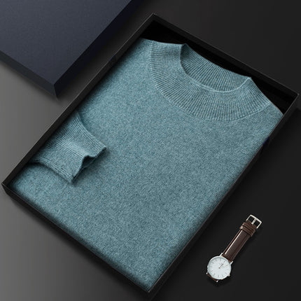 Business Casual Base Autumn and Winter Knitwear New Loose Large Size Cashmere Knitwear Men's Half Turtleneck Men's Cashmere Knitwear