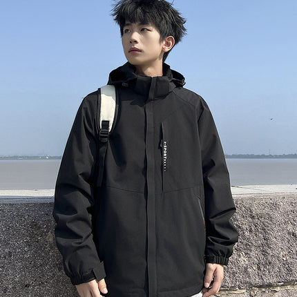 plus size Men's Spring and Autumn Mountaineering Jacket Loose Plus Fat Plus Casual Fashionable Korean Jacket Windproof All-match Jacket