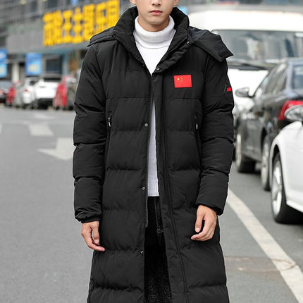 New Thickened Long Warm Hooded Jacket, Cold-Proof Sports Cotton Coat, Casual and Versatile for Men and Women