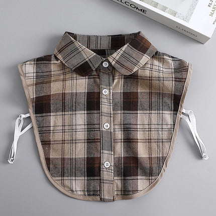 Winter Decorative Collar Women's Autumn and Winter All-match Shirt Collar Fake Collar Plaid Collar Point Collar Men's and Women's Casual Decorative Collar