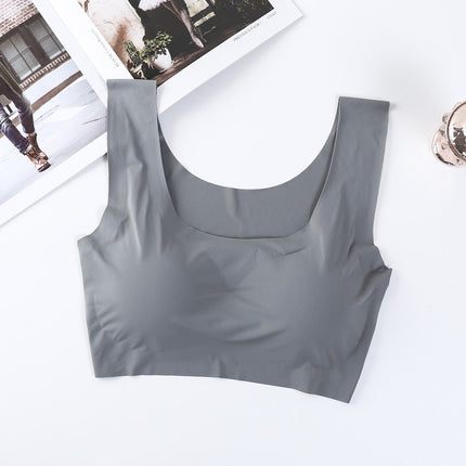 Shangpin Anxin Generation Seamless Rim-free One-piece Ice Silk Gather-up plus size Beauty Back Sports Bra Underwear for Women