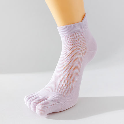 Toe Socks for Men and Women, Ultra-Thin Breathable Mesh Summer Tabi Socks, Pure Cotton Combed Short-Tube Pure Cotton Boat Socks, Invisible Socks