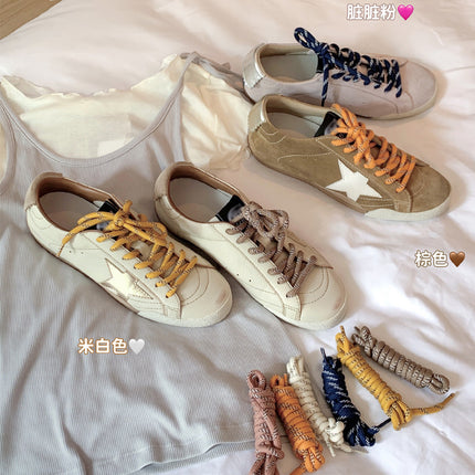 Fashionable and Versatile Genuine Leather German Training Shoes 2025 Summer and Autumn New Korean Style Star Distressed Casual Sports Dirty Shoes for Women