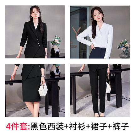 Professional Suit suit Women's Senior Sense 2024 Spring and Autumn New Hotel Front Desk Beauty Salon Overalls Suit Jacket