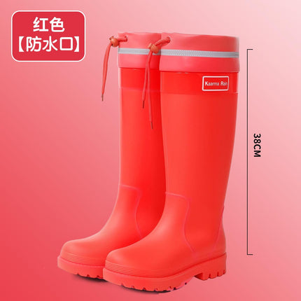 New Fashionable Women's Shoes, Extra High Women's Outer Wear Rainforest Hiking Wading Shoes, Heightening Waterproof Women's Water Shoes, Rubber Shoes and Overshoes