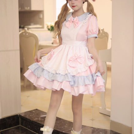 Japanese-Style Maid Lolita Soft Girl Dress Cos Anime Cream Sweetheart Cafe Cute Maid Uniform Set