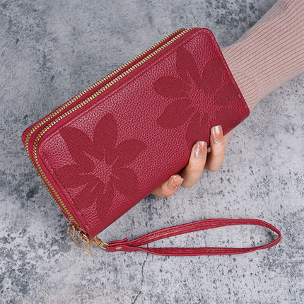 Antique Women's Double Zipper Wallet Large Capacity All-match Casual Long New Mobile Phone Bag Coin Purse Card Bag Multi-layer