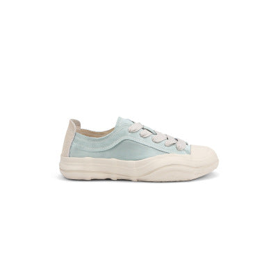 Cowhide Version ~ Weihua Store Elegant Satin Lace-Up Dissolving Shoes Color-Blocked Height-Increasing Platform Thick-Soled Casual Shoes Women's Sneakers