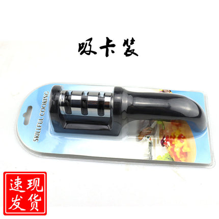 Cross-border household black three-section four-section sharpener integrated fast sharpening diamond pipe sharpener