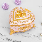 Jewelry box heart shaped rose gold white