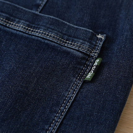 Haipai Scissors Cloud Sense Jeans Men's Spring and Autumn Simple All-match Washed Micro-elastic Loose Leg Pants Men's 1U061