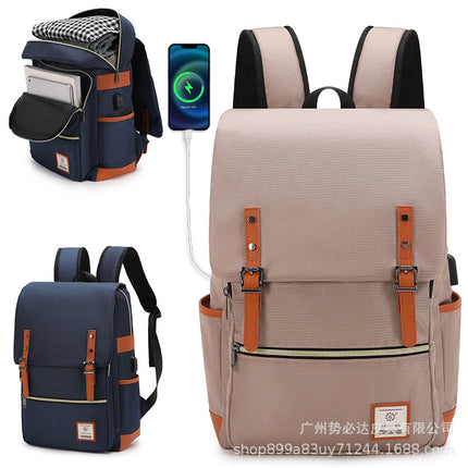Large-Capacity Travel Backpack Casual Minimalist Style Outdoor Hiking Backpack Fashionable Campus School Bag Portable