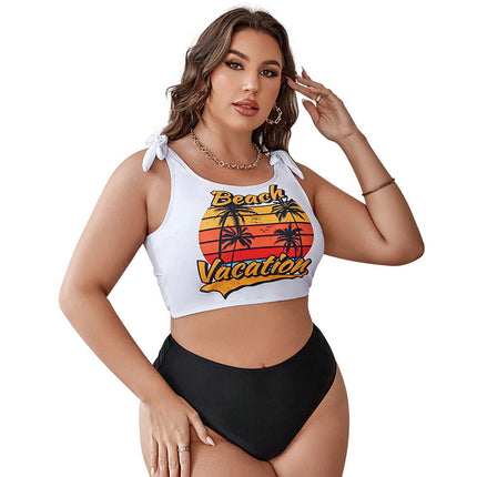 European and American New plus size Swimsuit Girl Split Swimsuit Triangle Set Beach High Waist Bikini Triangle Bikini