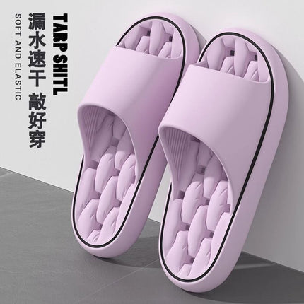 Summer Bathroom Leaking Eva Slippers for Men Indoor Home Bathing Massage Slippers for Women Breathable Non-Slip Quick-Drying Anti-Odor