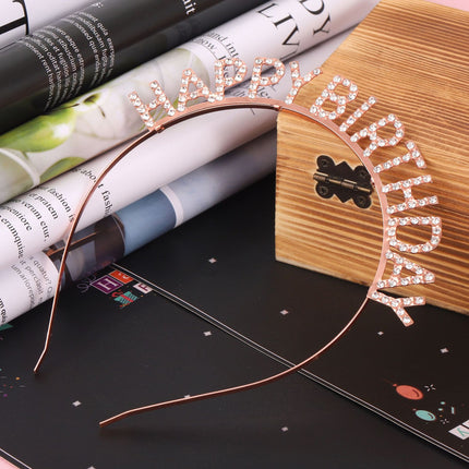 Decorations Iron Hair Hoop Ornaments Headband Cake Decoration Happy Birthday Letter Party Birthday Headband Halloween