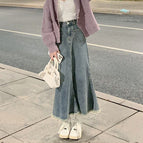 [single piece] light blue denim skirt / S