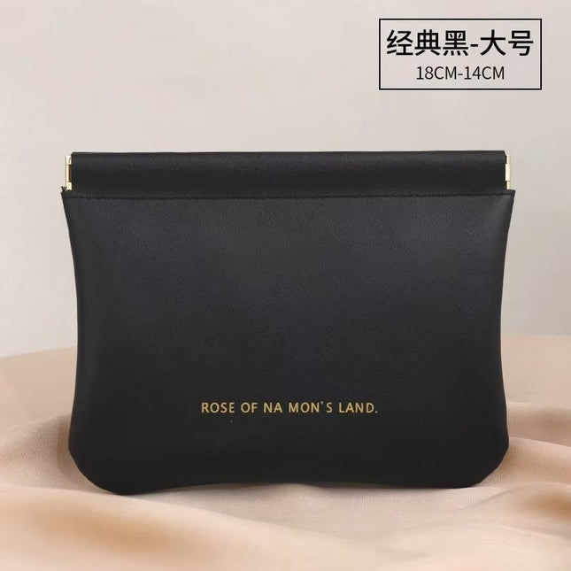 Automatic closing shrapnel storage bag cosmetic bag portable small sundry bag inner bag mouth red envelope inner storage small bag