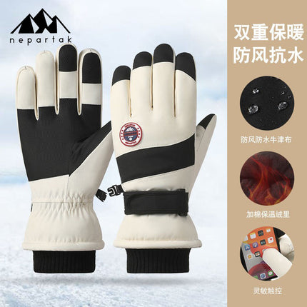 Ski Gloves for Autumn and Winter Couples, Men and Women, Cycling Warm Fleece-Lined Thickened Touchscreen Sports Cold-Proof Thick Warm Gloves