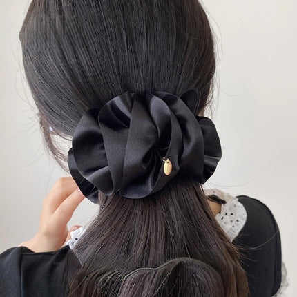 French-Style Bubble Pleated Banana Clip for Women 2025 New Model, Back-Of-Head Bun Horizontal Clip to Enhance Hair Volume, Vertical Clip Hairpin Twist Clip