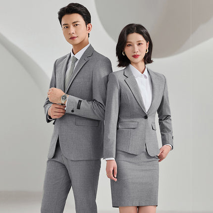 Gray Suit Car 4S Shop Workwear Sales Department Administrative Work Uniform Unisex Professional Suit Set