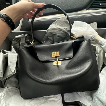 Women's Bag 2025 New Rodeo Handbag First Layer Cowhide Tote Bag Fashionable Cool Single Shoulder Crossbody Armpit Bag