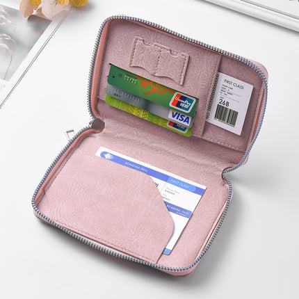 Cross-Border Zipper Document Passport Bag Large Capacity Ticket Storage Card Bag Printable Logo Fashion Travel Passport Holder