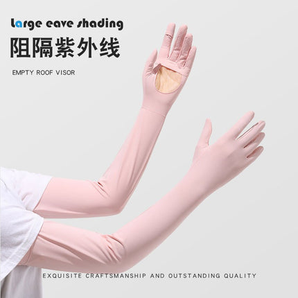 Summer Sunscreen Sleeve Women's Anti-UV Ice Silk Gloves Driving Sunshade Layered Arm Sleeve Outdoor Summer Thin