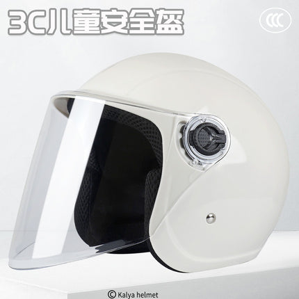 3C Certified Kidsren's Helmet Electric Car Boys and Girls All-Season Autumn and Winter Safety Helmet Windproof and Warm Half Helmet